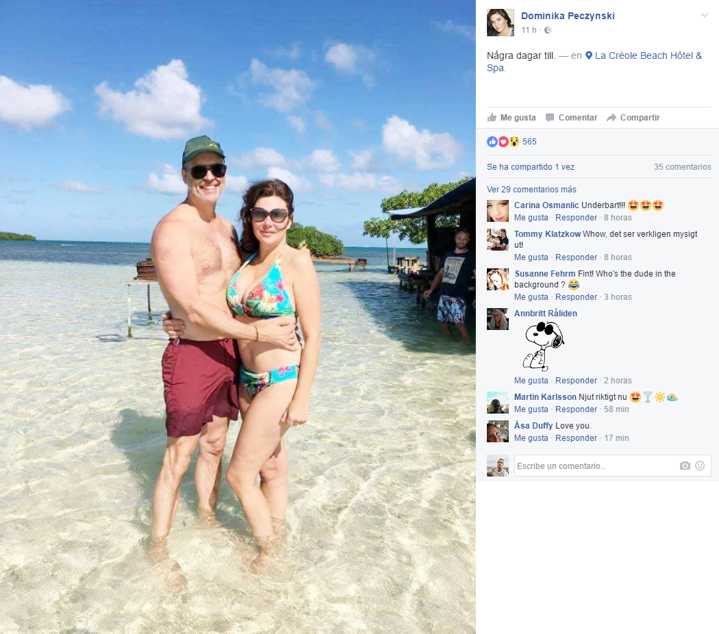 Anders Borg Och Dominika Peczynskis Strandbild Tramsfrans Anders Borg Och Dominika Peczynskis Strandbild Tramsfrans